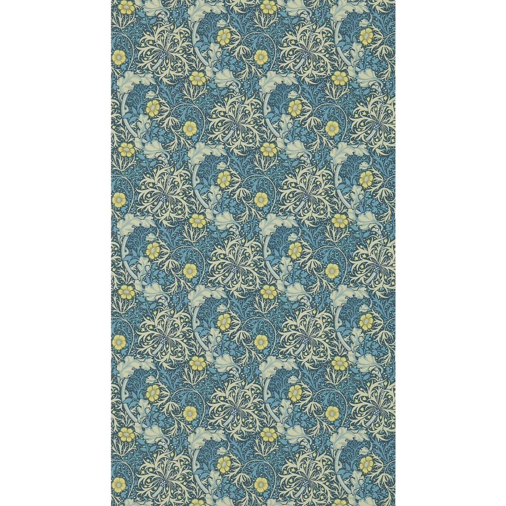 Seaweed Wallpaper 214714 by Morris & Co in Ink Woad Blue